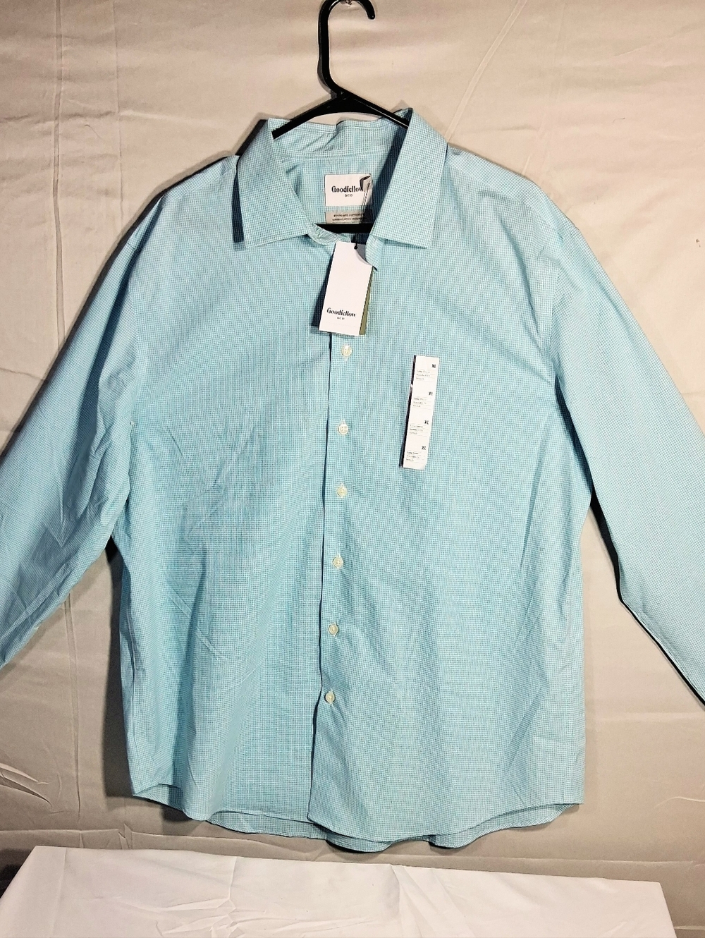 Goodfellow Men's NWT 17.5/34-35 Light Blue/Aqua Blue Soft Stretchy Dress Shirt